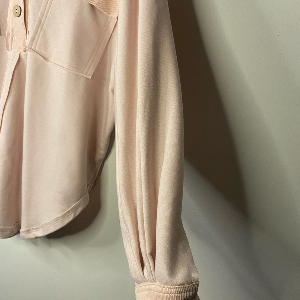 Heyson Oversized Long Pink Blush Collar Pullover Sweatshirt Lagenlook Size Small - Picture 3 of 13